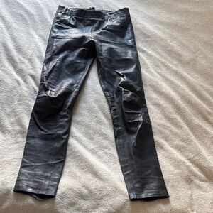 Theory Black stretch leather skinny Pants